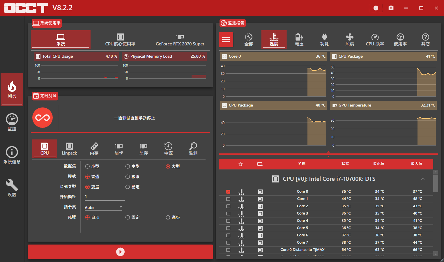 电源检测工具OCCT v10.1.6绿色版-星辰源码网