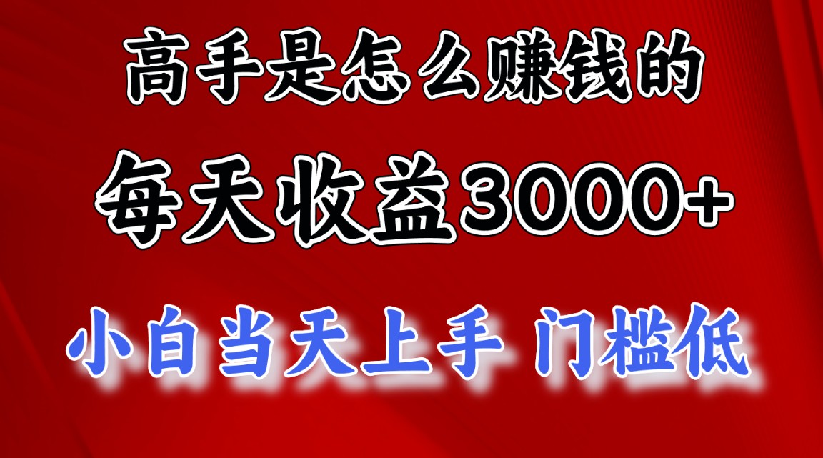 高手是怎么赚钱的，一天收益3000+ 这是穷人逆风翻盘的一个项目，非常…-星辰源码网