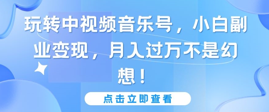 玩转中视频音乐号，小白副业变现，月入过万不是幻想-星辰源码网