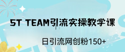 ST TEAM引流实操课，日引流网创粉100+-星辰源码网