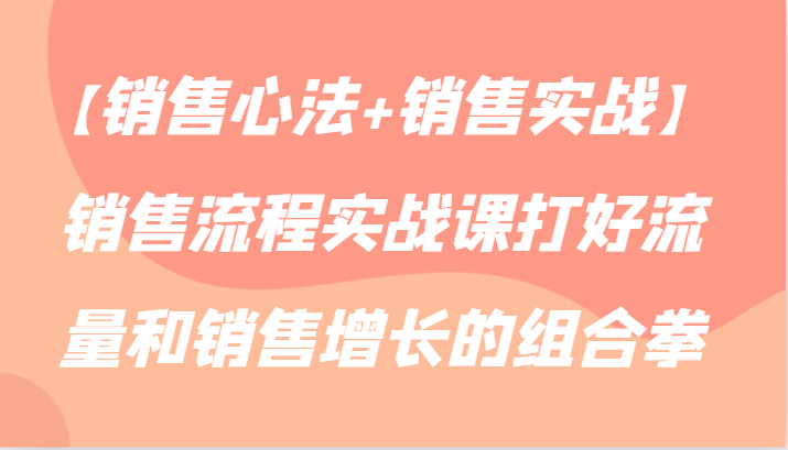 【销售心法+销售实战】销售流程实战课打好流量和销售增长的组合拳-星辰源码网