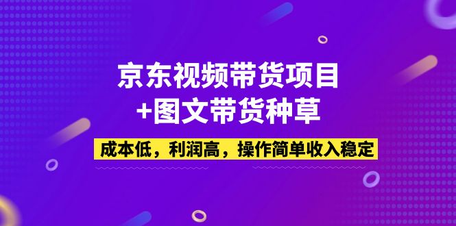 京东视频带货项目+图文带货种草，成本低，利润高，操作简单收入稳定-星辰源码网