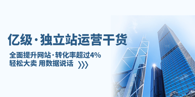 亿级·独立站运营干货：全面提升网站·转化率超过4%，轻松大卖 用数据说话-星辰源码网