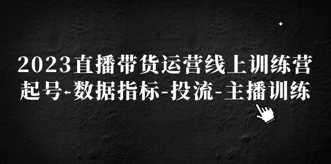 2023直播带货运营线上训练营，起号-数据指标-投流-主播训练-星辰源码网