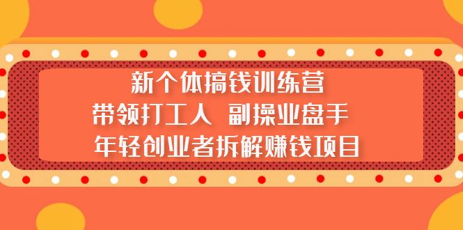 新个体搞钱训练营：带领打工人 副操业盘手 年轻创业者拆解赚钱项目-星辰源码网