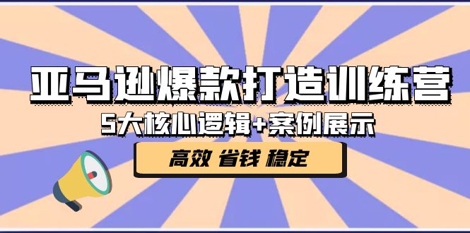 亚马逊爆款打造训练营：5大核心逻辑+案例展示 打造爆款链接 高效 省钱 稳定-星辰源码网