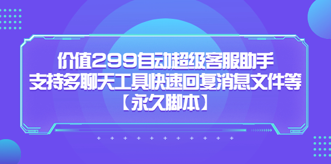 价值299自动超级客服助手，支持多聊天工具快速回复消息文件等【永久脚本】-星辰源码网