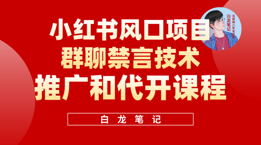 小红书风口项目日入300+，小红书群聊禁言技术代开项目，适合新手操作-星辰源码网