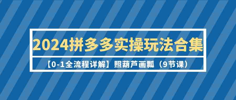 （9559期）2024拼多多实操玩法合集【0-1全流程详解】照葫芦画瓢（9节课）.-星辰源码网