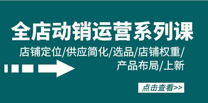 （9845期）全店·动销运营系列课：店铺定位/供应简化/选品/店铺权重/产品布局/上新-星辰源码网