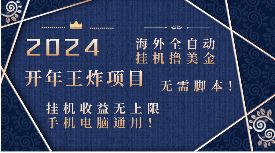 2024海外全自动挂机撸美金项目！手机电脑均可，无需脚本，收益无上限！-星辰源码网