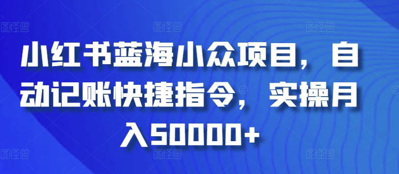 小红书蓝海小众项目，自动记账快捷指令，实操月入50000+-星辰源码网