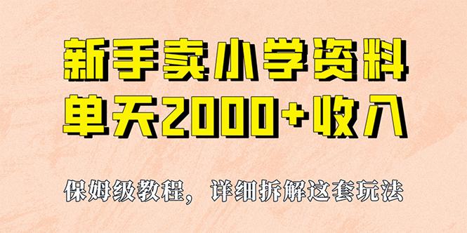 我如何通过卖小学资料，实现单天2000+，实操项目，保姆级教程+资料+工具-星辰源码网