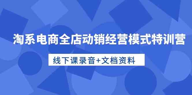 淘系电商全店动销经营模式特训营，线下课录音+文档资料-星辰源码网