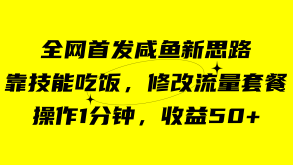 咸鱼冷门新玩法，靠“技能吃饭”，修改流量套餐，操作1分钟，收益50+-星辰源码网