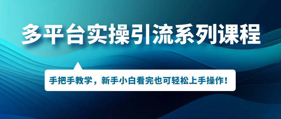 多平台实操引流系列课程，手把手教学，新手小白看完也可轻松上手引流操作！-星辰源码网