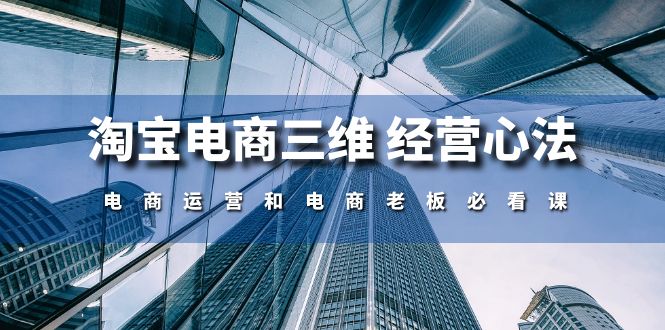 （10761期）淘宝电商三维 经营心法：电商运营和电商老板必看课（59节课）-星辰源码网