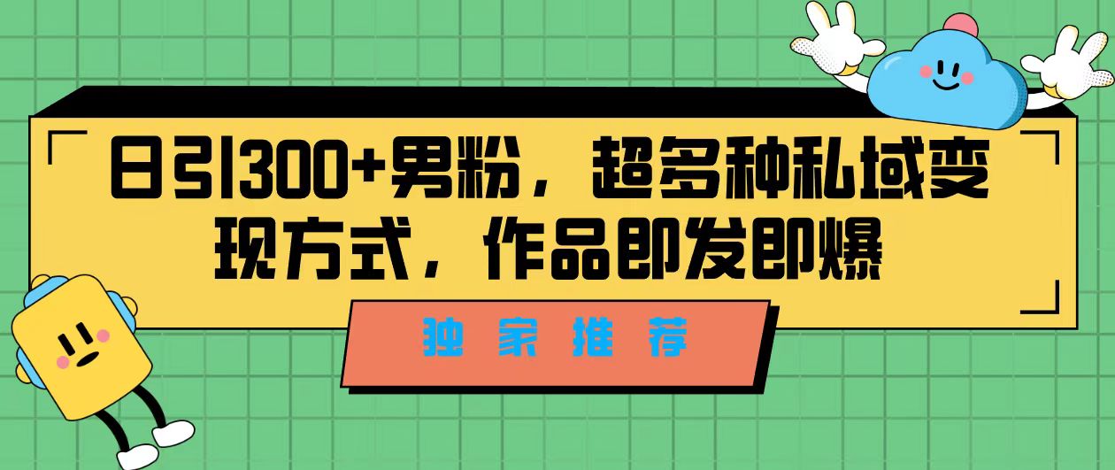 独家推荐！日引300+男粉，超多种私域变现方式，作品即发即报-星辰源码网