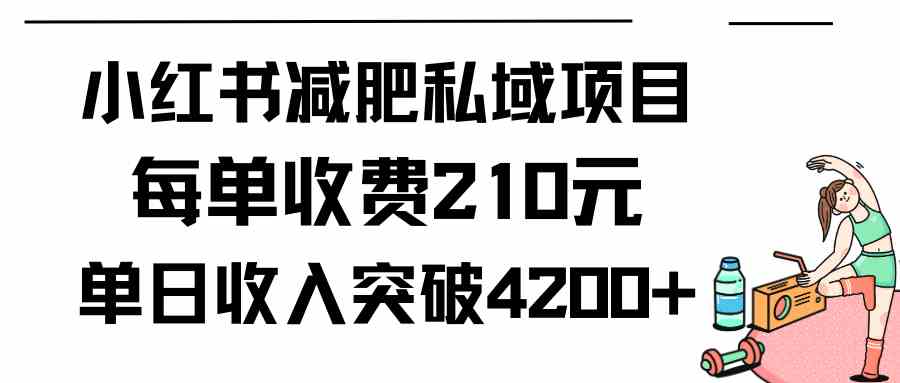 （9466期）小红书减肥私域项目每单收费210元单日成交20单，最高日入4200+-星辰源码网