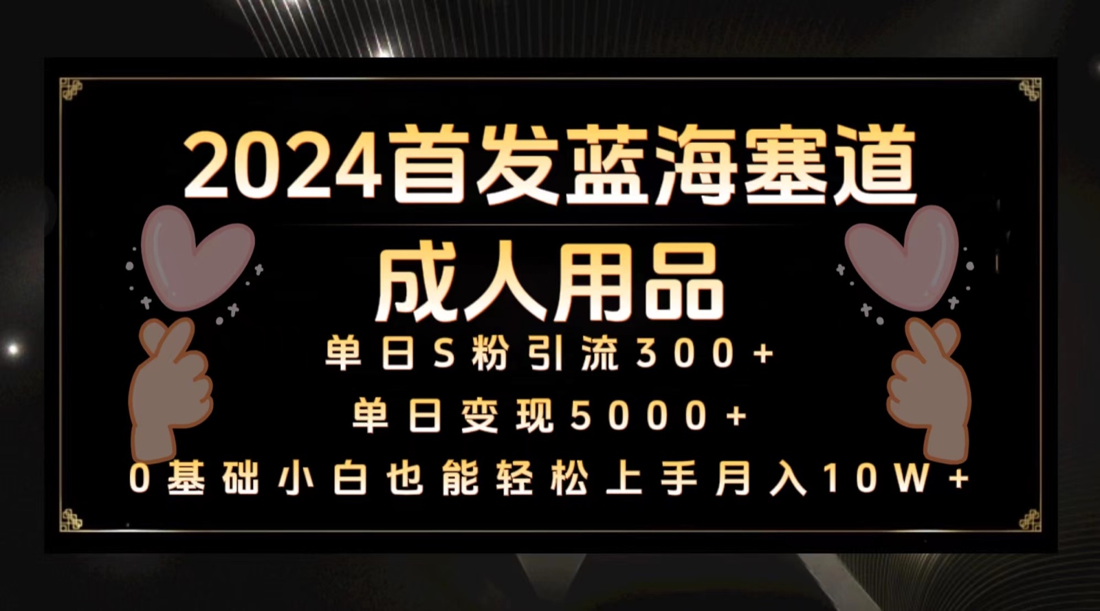 2024首发蓝海塞道成人用品，月入10W+保姆教程-星辰源码网