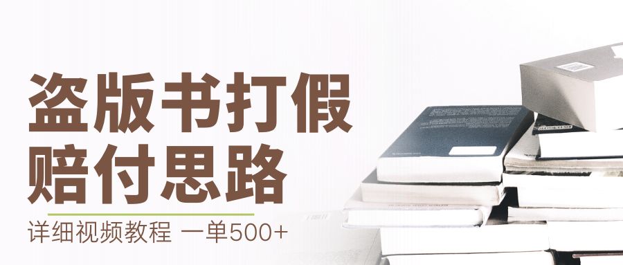 最新盗版书赔付打假项目，一单利润500+【详细玩法视频教程】-星辰源码网