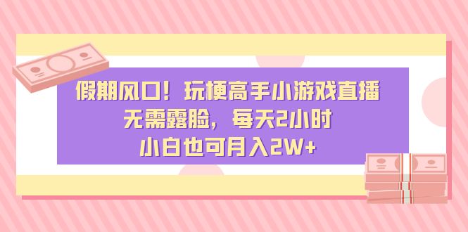 假期风口！玩梗高手小游戏直播，无需露脸，每天2小时，小白也可月入2W+-星辰源码网