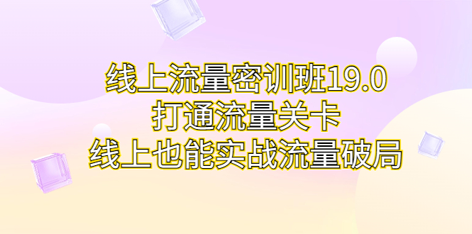 线上流量密训班19.0，打通流量关卡，线上也能实战流量破局-星辰源码网