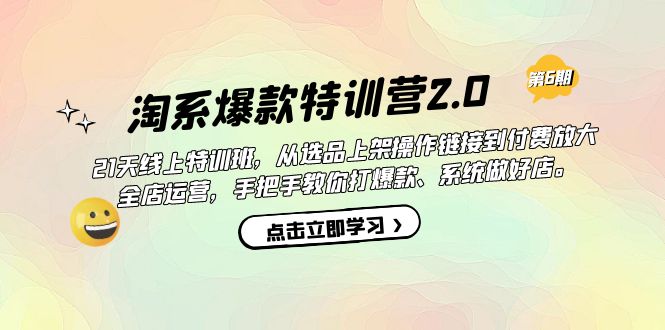 淘系爆款特训营2.0【第六期】从选品上架到付费放大 全店运营 打爆款 做好店-星辰源码网