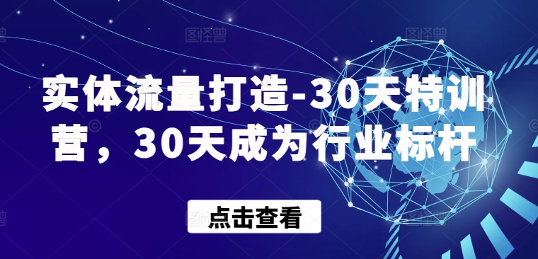 实体流量打造-30天特训营，30天成为行业标杆-星辰源码网