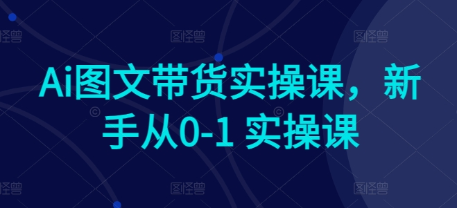 Ai图文带货实操课，新手从0-1 实操课-星辰源码网