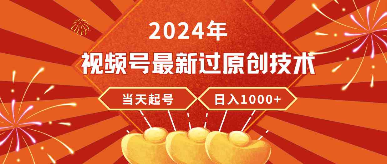 （9565期）2024年视频号最新过原创技术，当天起号，收入稳定，日入1000+-星辰源码网