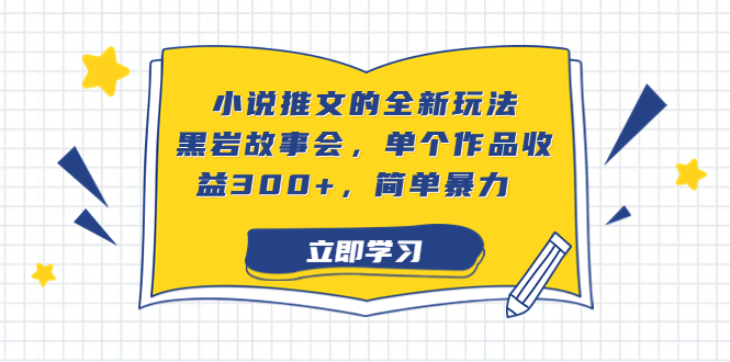 小说推文的全新玩法，黑岩故事会，单个作品收益300+，简单暴力-星辰源码网