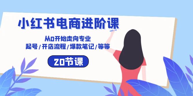 小红书电商进阶课：从0开始走向专业 起号/开店流程/爆款笔记/等等（20节）-星辰源码网