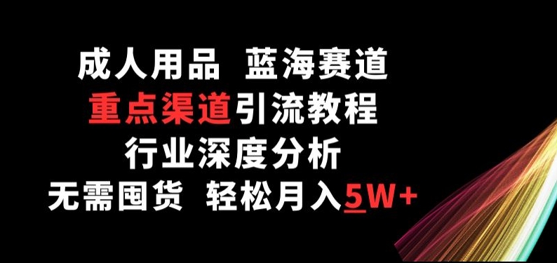 成人用品，蓝海赛道，重点渠道引流教程，行业深度分析，无需囤货，轻松月入5W+-星辰源码网