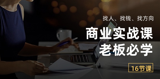 （10710期）商业实战课【老板必学】：找人、找钱、找方向（16节课）-星辰源码网