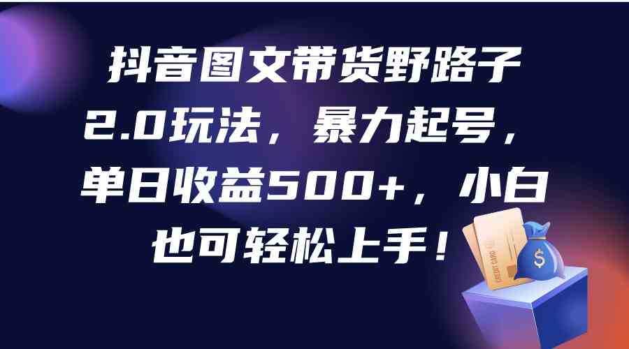 （9790期）抖音图文带货野路子2.0玩法，暴力起号，单日收益500+，小白也可轻松上手！-星辰源码网