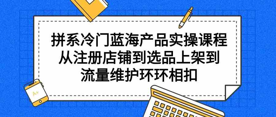 （9527期）拼系冷门蓝海产品实操课程，从注册店铺到选品上架到流量维护环环相扣-星辰源码网