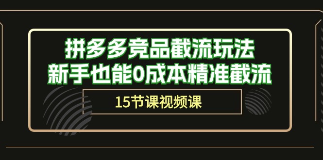 拼多多竞品截流玩法，新手也能0成本精准截流（15节课）-星辰源码网