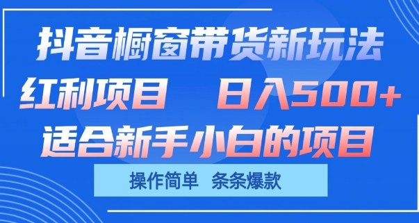 抖音橱窗带货新玩法，单日收益几张，操作简单，条条爆款-星辰源码网