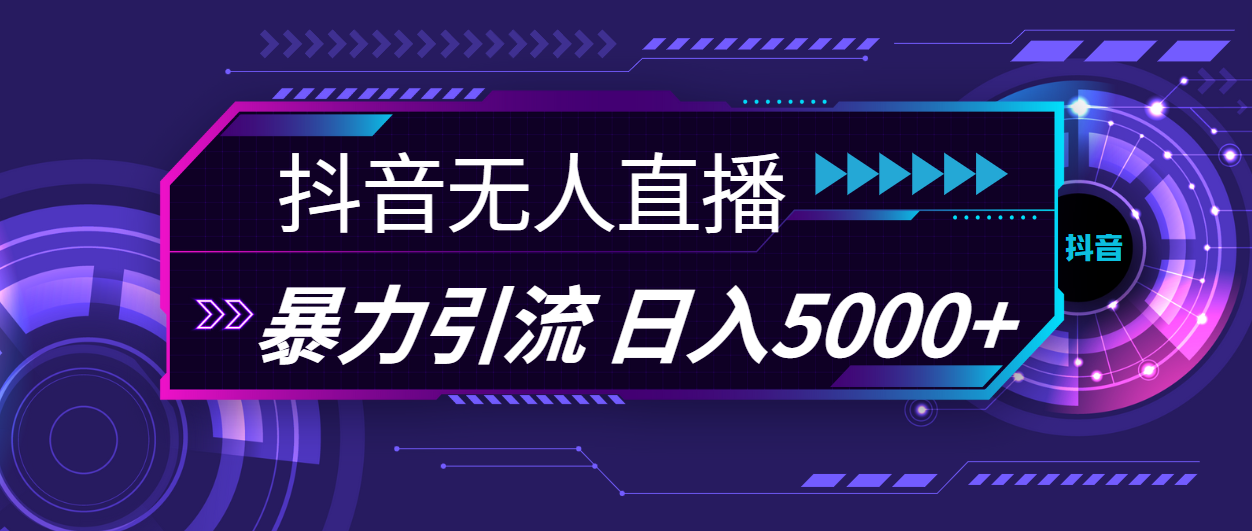 抖音无人直播，暴利引流，日入5000+-星辰源码网