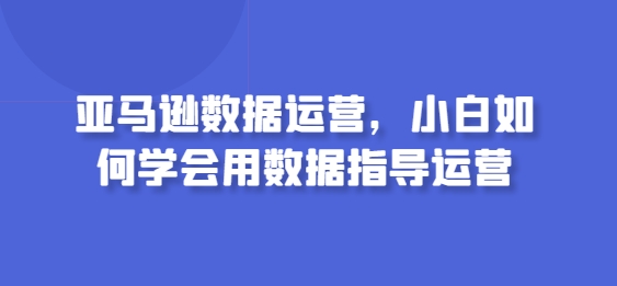 亚马逊数据运营，小白如何学会用数据指导运营-星辰源码网