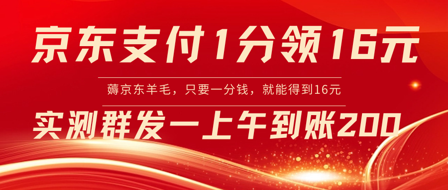 京东支付1分得16元实操到账200-星辰源码网