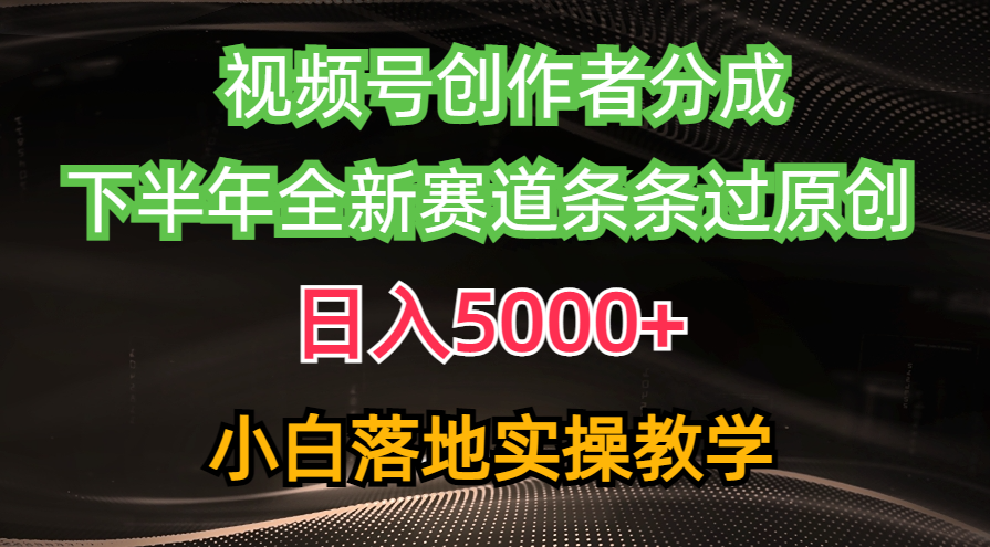 （10294期）视频号创作者分成最新玩法，日入5000+  下半年全新赛道条条过原创，小…-星辰源码网