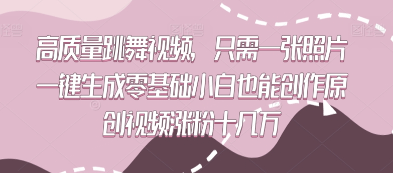 高质量跳舞视频，只需一张照片一键生成零基础小白也能创作原创视频涨粉十几万-星辰源码网