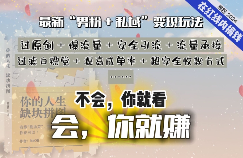 2024，“男粉+私域”还是最耐造、最赚、最轻松、最愉快的变现方式-星辰源码网