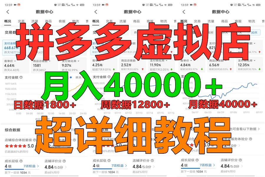 拼多多虚拟电商训练营月入40000+，全网最详细，你做你也行，暴利稳定长久-星辰源码网