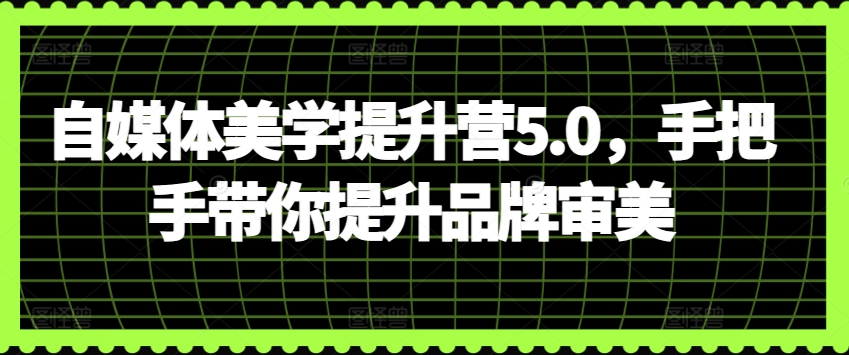 自媒体美学提升营5.0，手把手带你提升品牌审美-星辰源码网