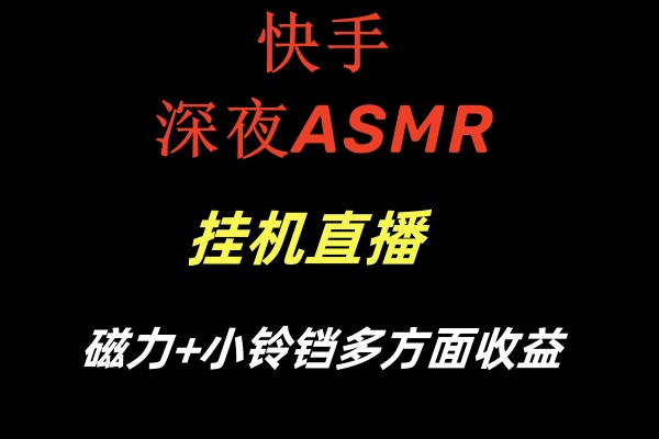 快手深夜ASMR挂机直播磁力+小铃铛多方面收益-星辰源码网