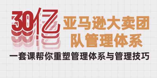 （10178期）30亿-亚马逊大卖团队管理体系，一套课帮你重塑管理体系与管理技巧-星辰源码网