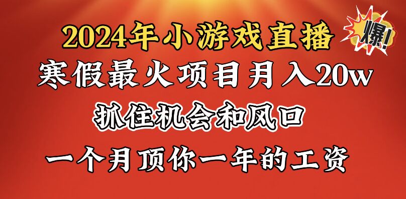 2024年寒假爆火项目，小游戏直播月入20w+，学会了之后你将翻身-星辰源码网